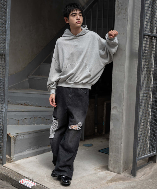 杢グレー　モデル：180㎝　L着用