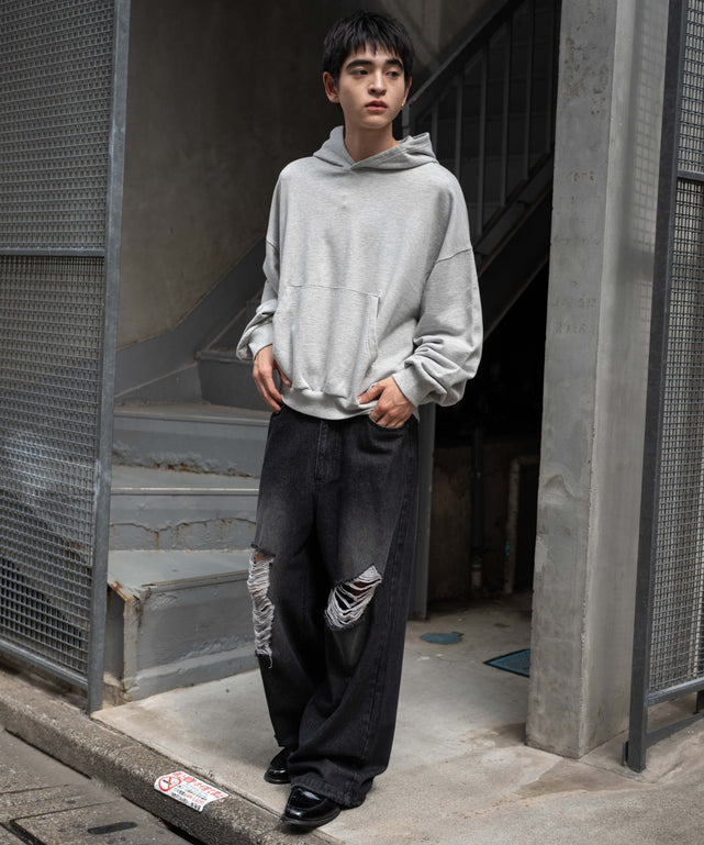 杢グレー　モデル：180㎝　L着用