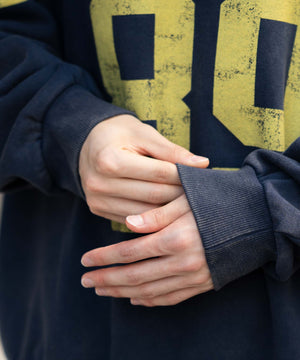 裏起毛ケミカルウォッシュナンバリングプルオーバー