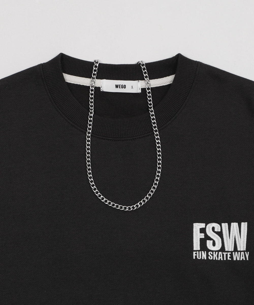 裏起毛アクセ付きストレートラインプルオーバー