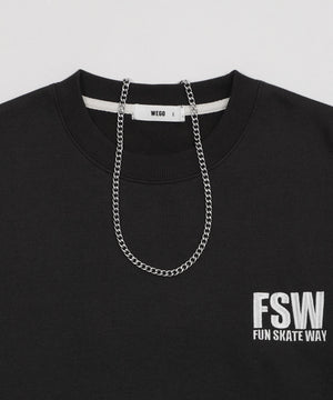 裏起毛アクセ付きストレートラインプルオーバー