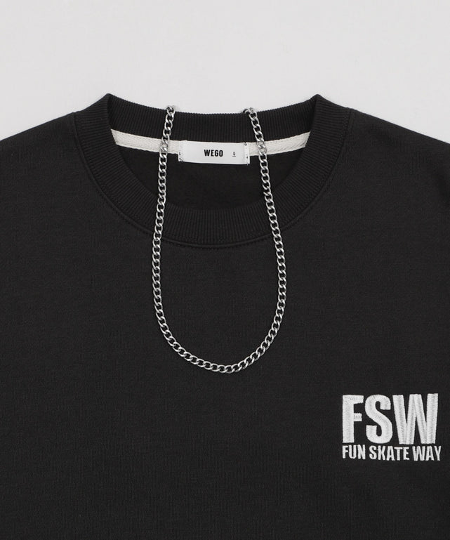 裏起毛アクセ付きストレートラインプルオーバー