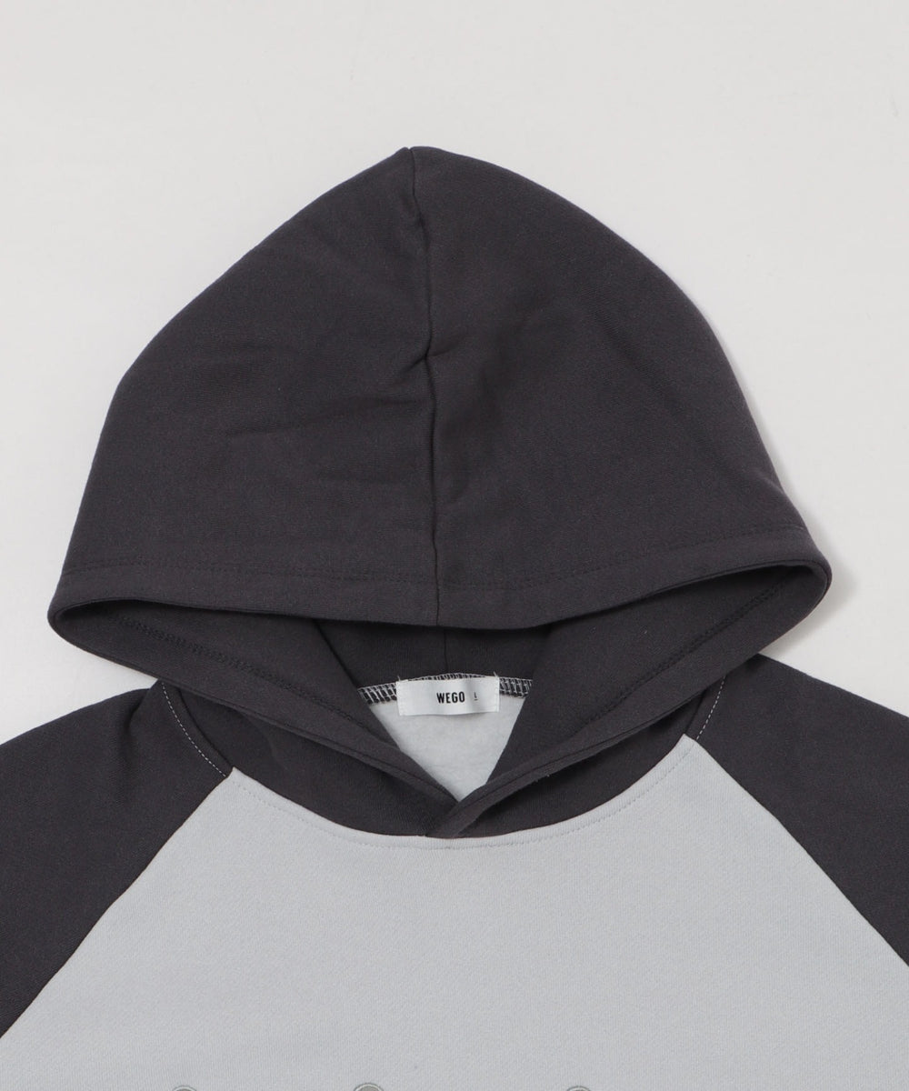 裏起毛ラグランプルパーカー