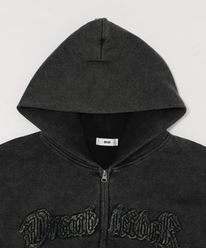 裏起毛ショートグラフィックZIPパーカー