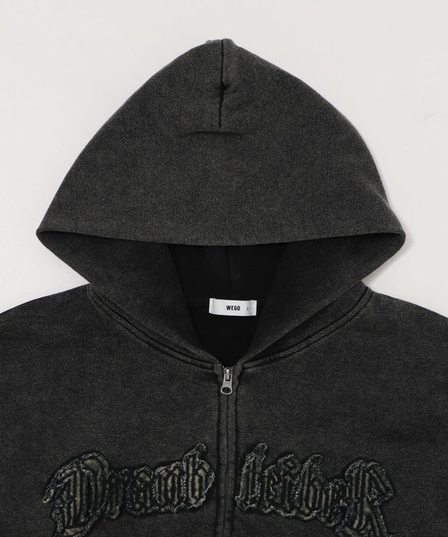 裏起毛ショートグラフィックZIPパーカー