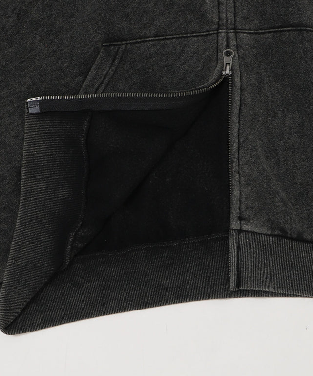 裏起毛ショートグラフィックZIPパーカー