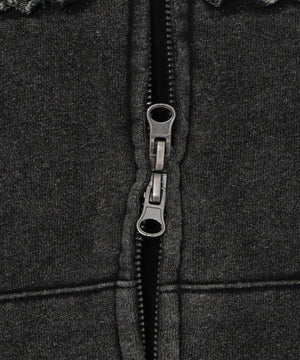 裏起毛ショートグラフィックZIPパーカー