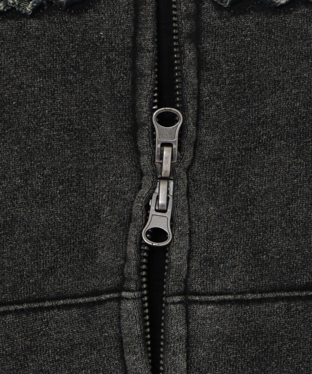 裏起毛ショートグラフィックZIPパーカー