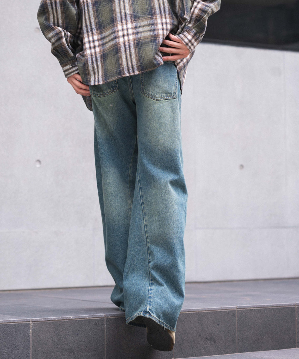 デニム中濃加工 モデル：180cm L着用