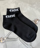 exertロゴショートソックス(23-25cm)/ブラック