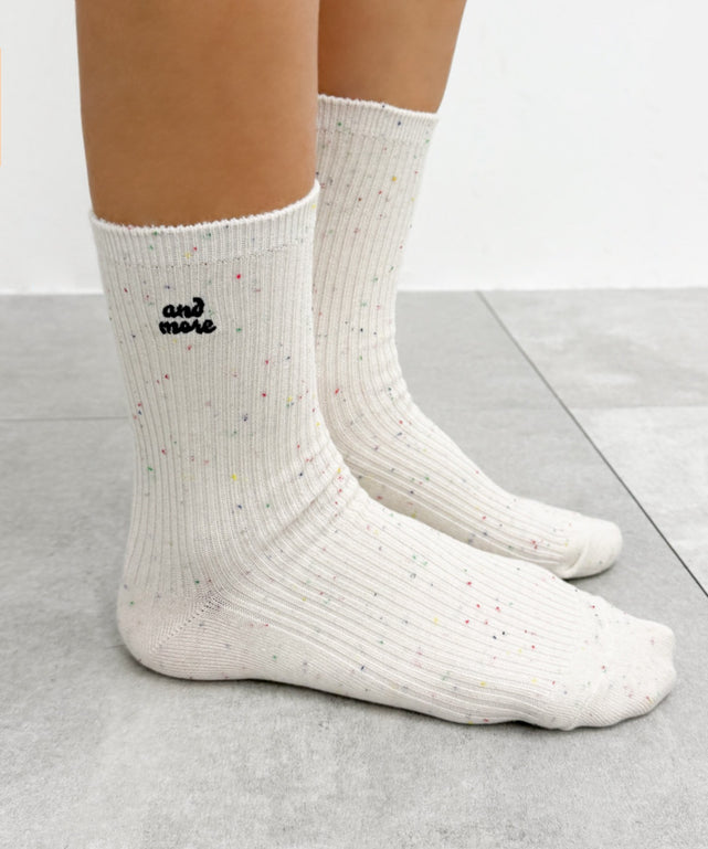 カラーネップロゴソックス(23-25cm)/オフホワイト