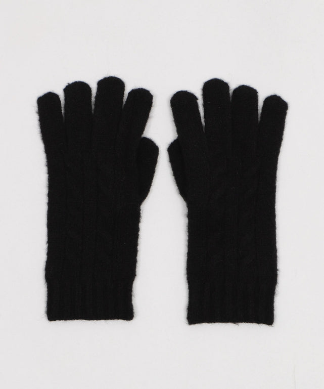 Inverallan 黒 ケーブル編み手袋 Inverallan 黒 ケーブル編み手袋