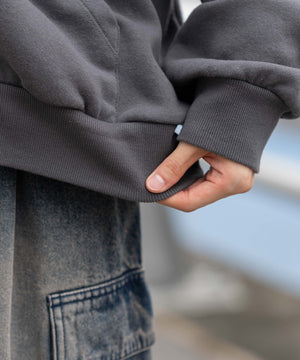 裏起毛レオパードワッペンダブルZIPパーカー