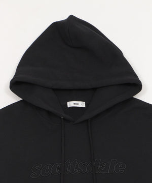 裏起毛エンボスステッチロゴプルパーカー