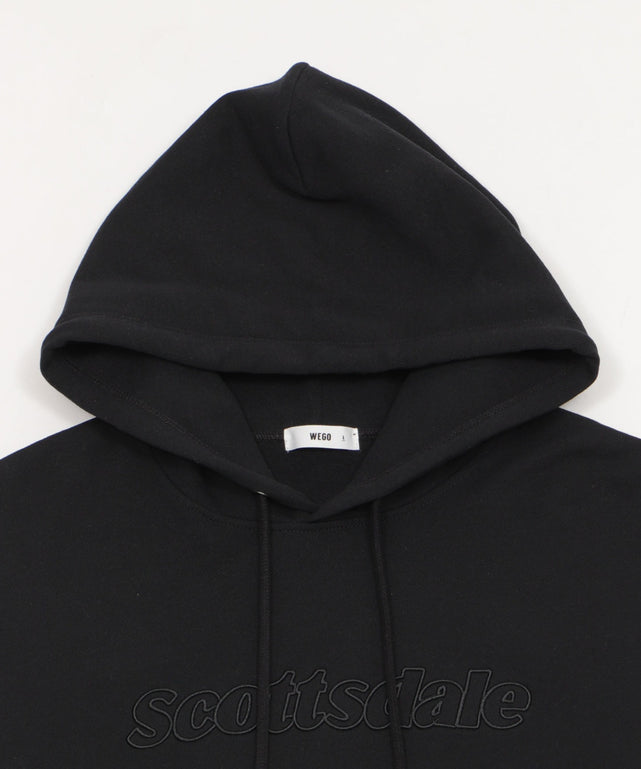 裏起毛エンボスステッチロゴプルパーカー