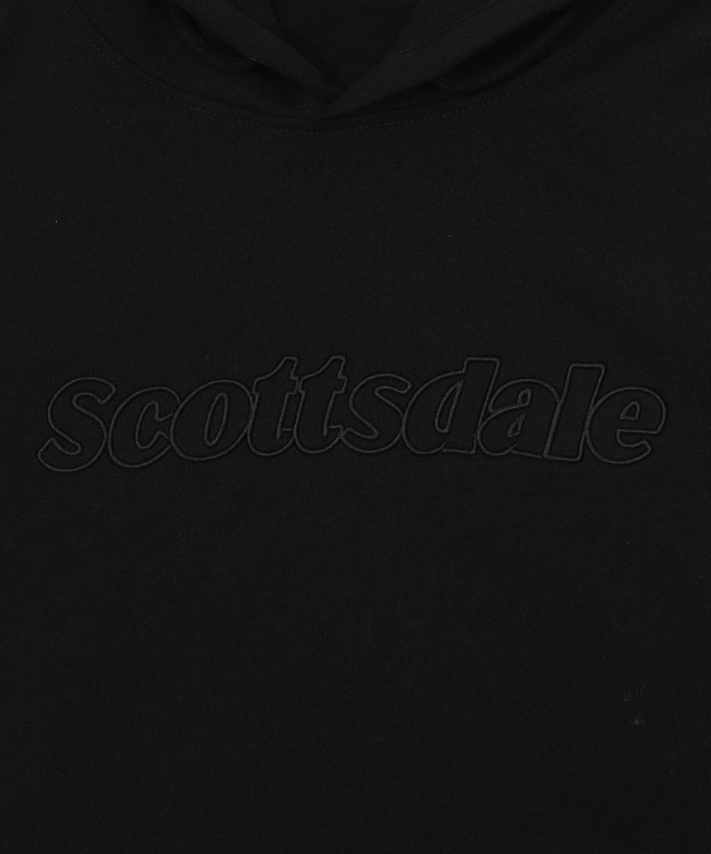 裏起毛エンボスステッチロゴプルパーカー