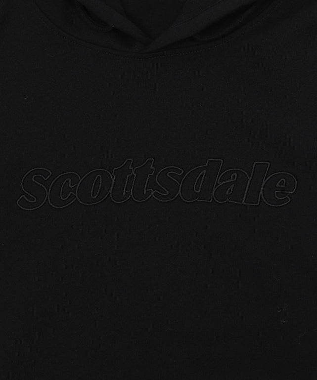 裏起毛エンボスステッチロゴプルパーカー