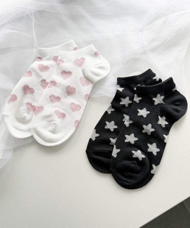 モチーフ総柄ショートソックス(23-25cm)