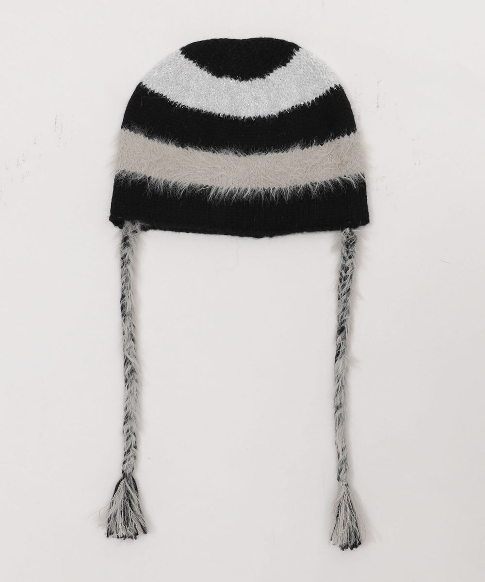 ラメラインニットキャップ