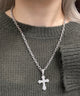 Lクロスビジューネックレス/シルバー