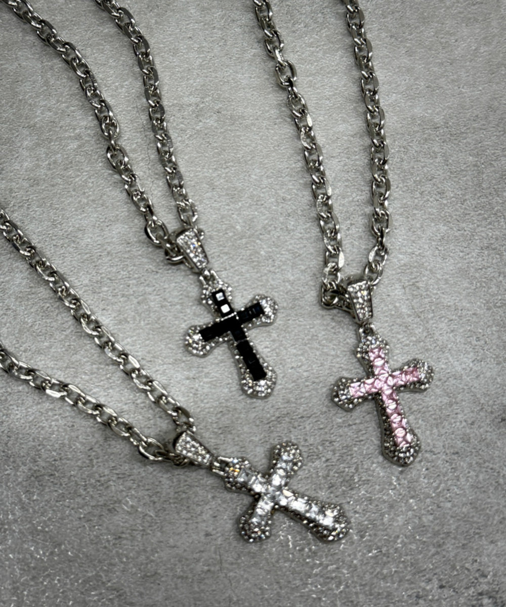 Lクロスビジューネックレス