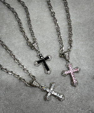 Lクロスビジューネックレス