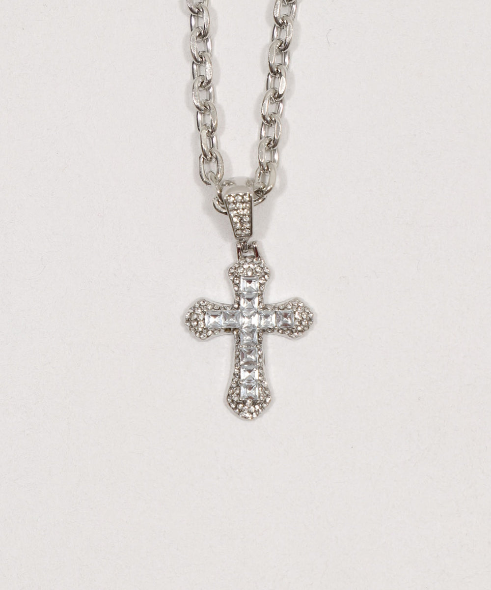 Lクロスビジューネックレス