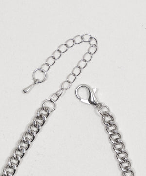 Lスタッズパールチェーンクロスネックレス