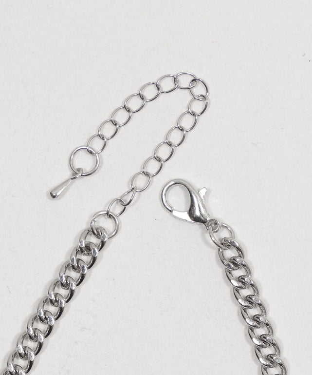 Lスタッズパールチェーンクロスネックレス