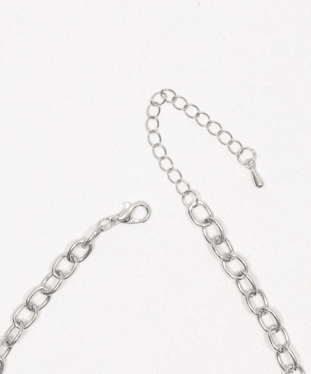 Lラインストーンダブルモチーフネックレス