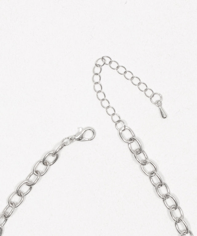 Lラインストーンダブルモチーフネックレス