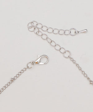 Lハートストーンダブルチャームネックレス