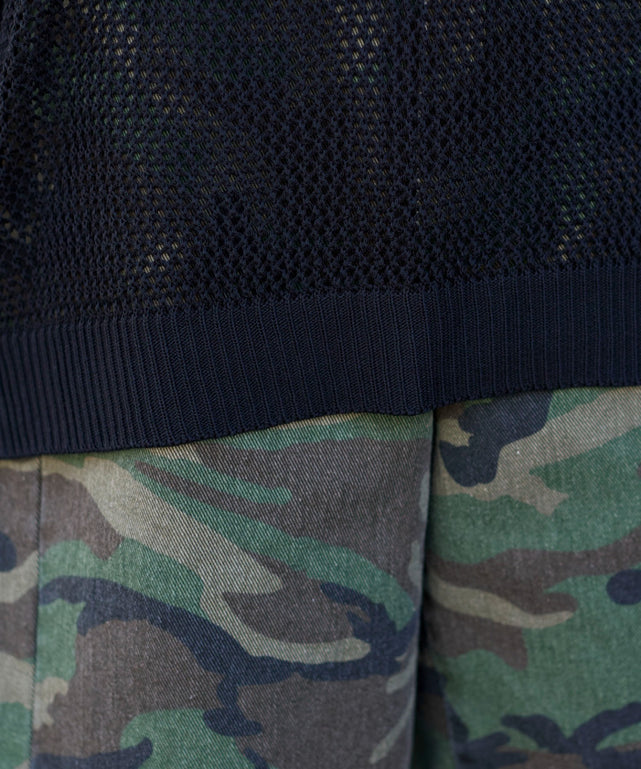 ナンバリングメッシュニットプルオーバー