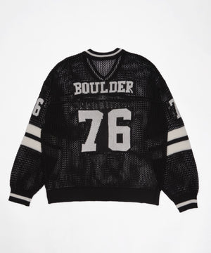 ナンバリングメッシュニットプルオーバー