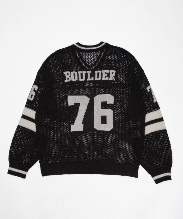 ナンバリングメッシュニットプルオーバー