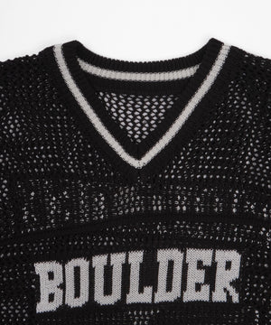 ナンバリングメッシュニットプルオーバー