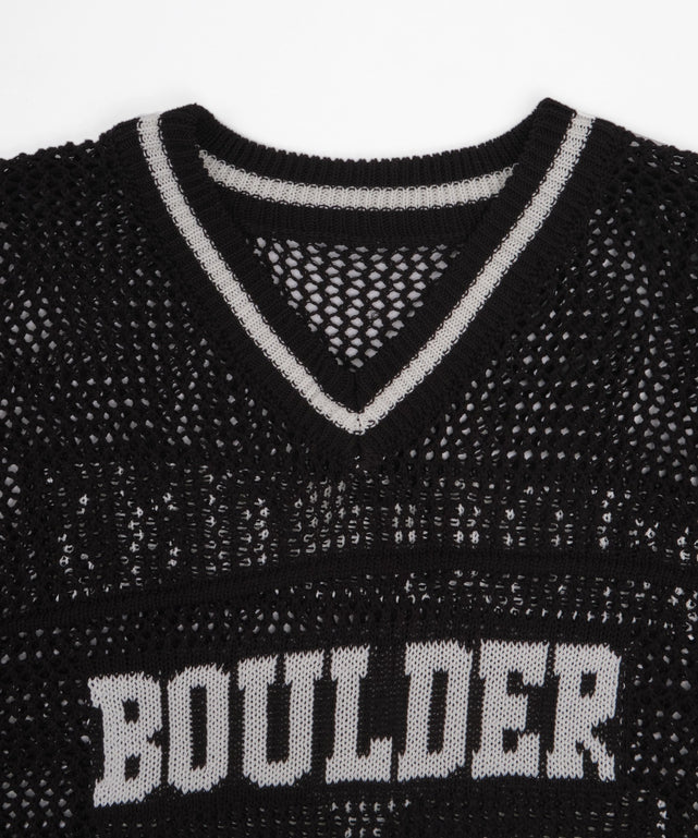 ナンバリングメッシュニットプルオーバー