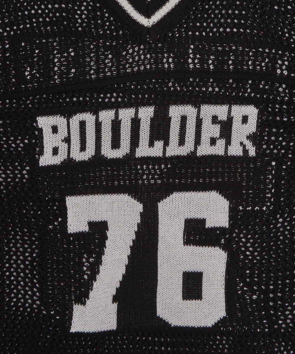 ナンバリングメッシュニットプルオーバー