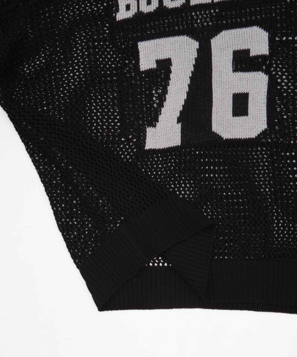 ナンバリングメッシュニットプルオーバー