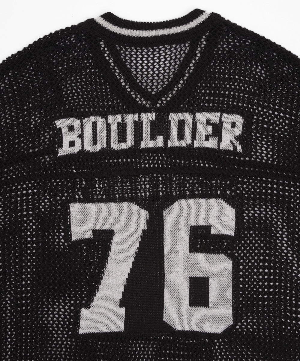 ナンバリングメッシュニットプルオーバー