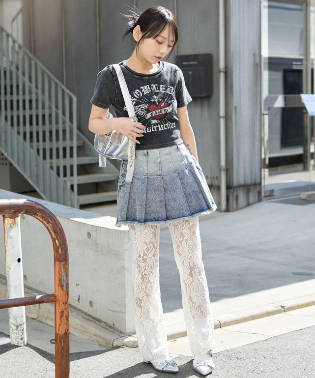 柄３（スミクロ×ハート）　モデル:159cm F着用