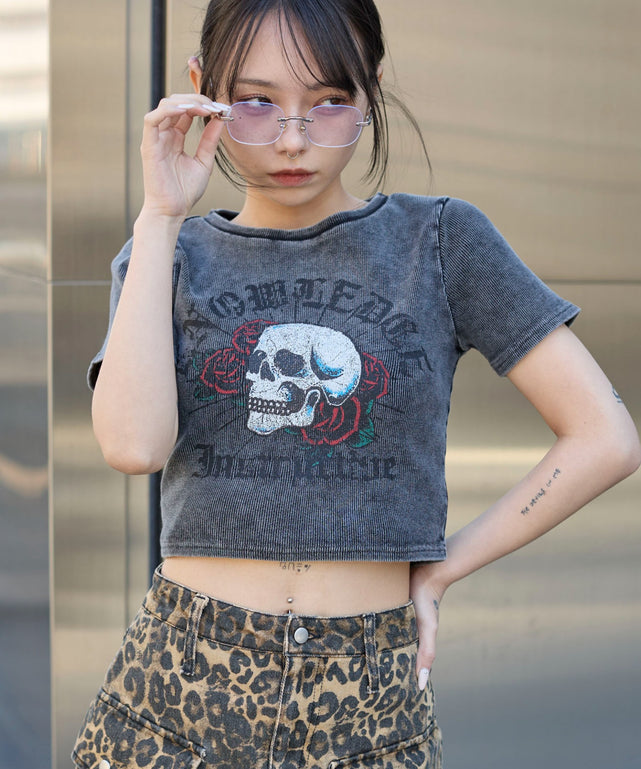 柄４（スミクロ×スカル）　モデル:159cm F着用