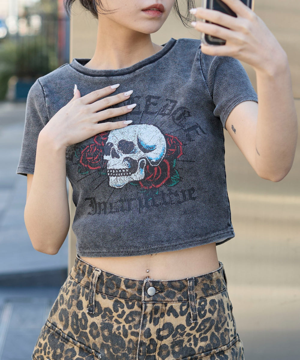 柄４（スミクロ×スカル）　モデル:159cm F着用