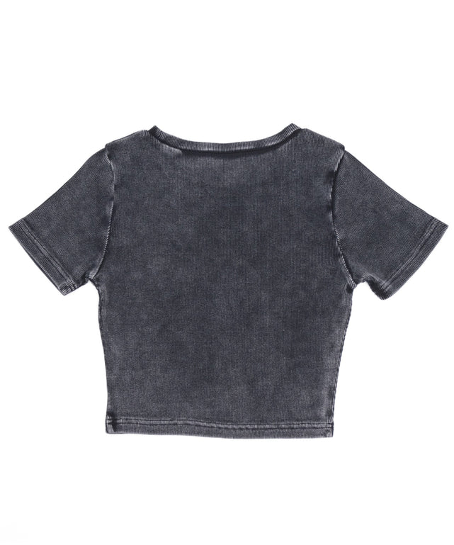 ヴィンテージウォッシュグラフィックリブT