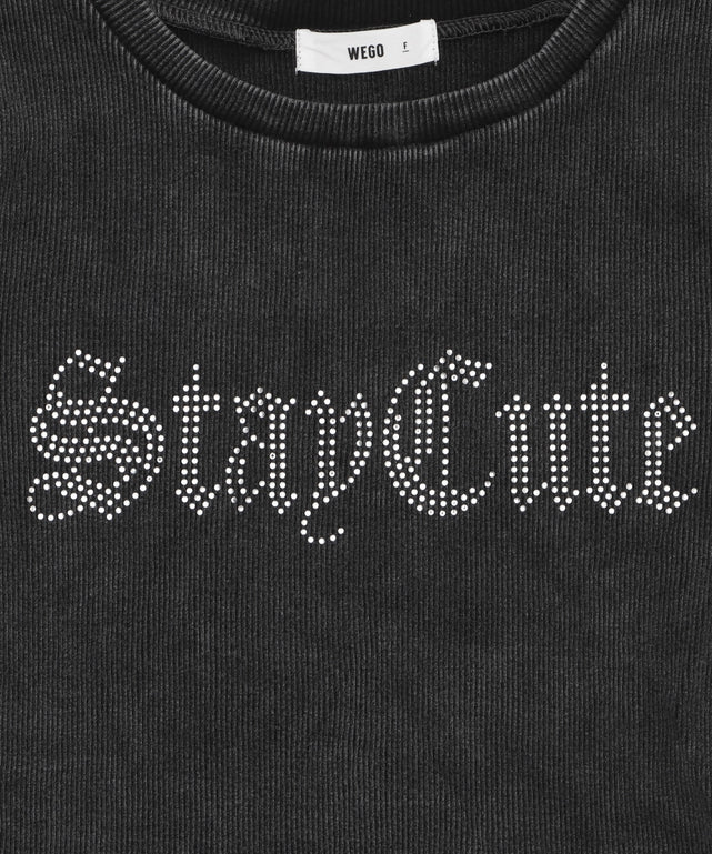 ヴィンテージウォッシュグラフィックリブT