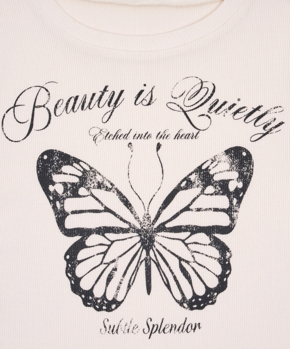 ヴィンテージウォッシュグラフィックリブT