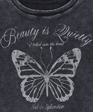 ヴィンテージウォッシュグラフィックリブT