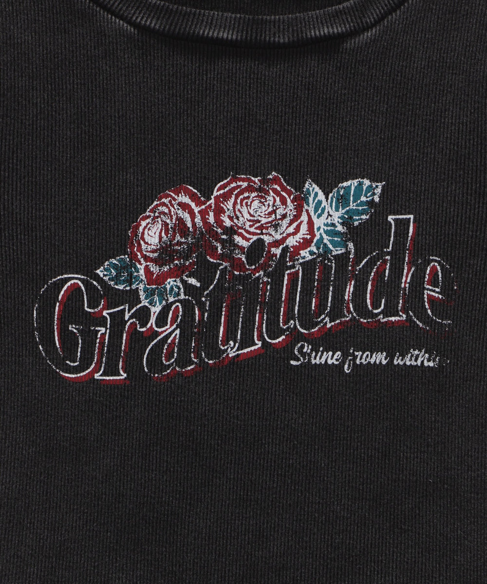 ヴィンテージウォッシュグラフィックリブT