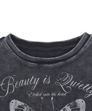 ヴィンテージウォッシュグラフィックリブT