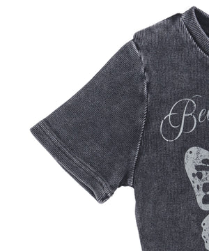 ヴィンテージウォッシュグラフィックリブT